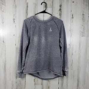 alternative gray, white burnout crew neck sweater womens size small